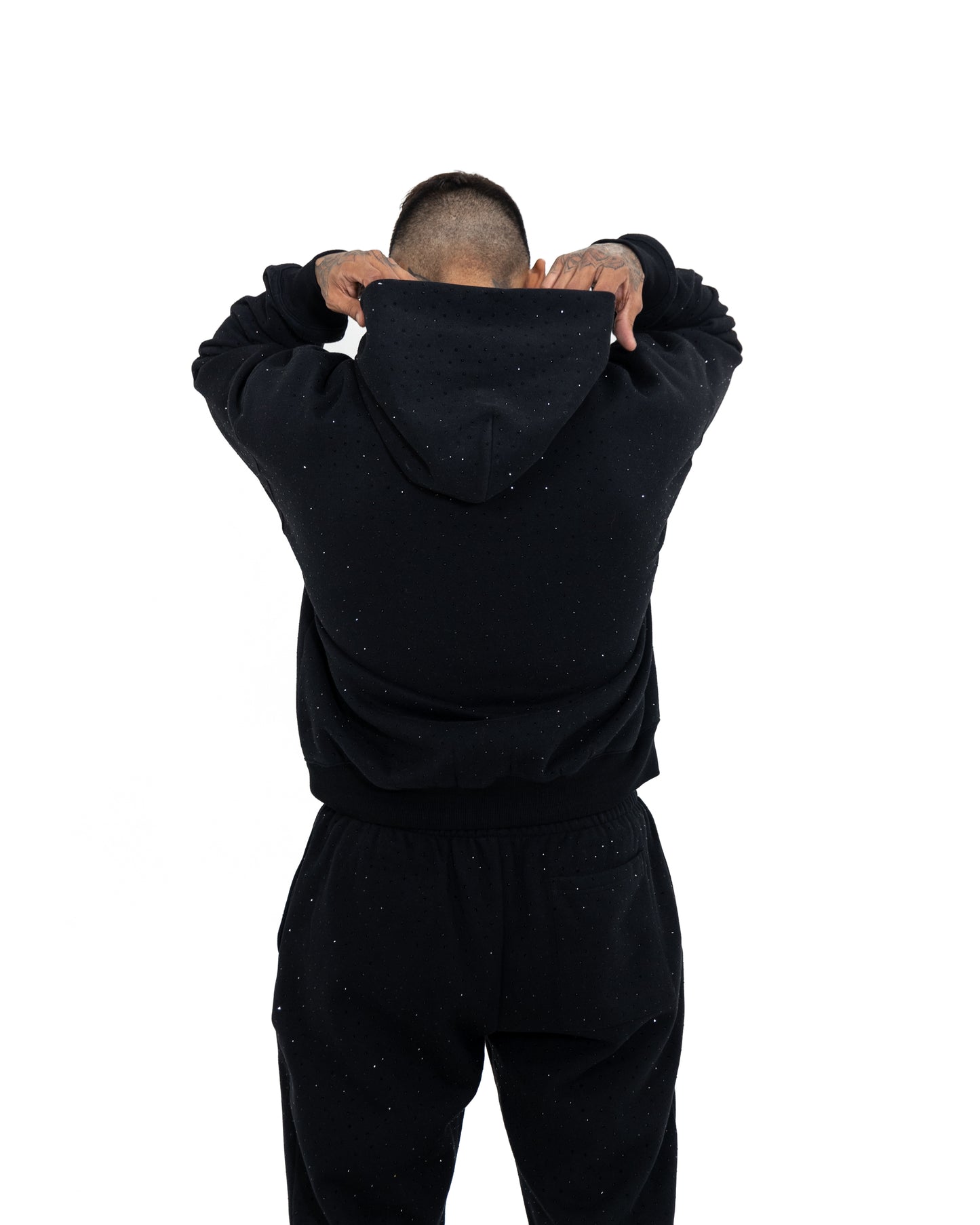 V1 | BP Black Rhinestone Hoodie