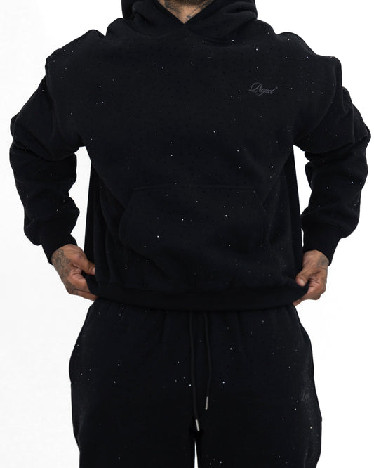 V1 | BP Black Rhinestone Hoodie