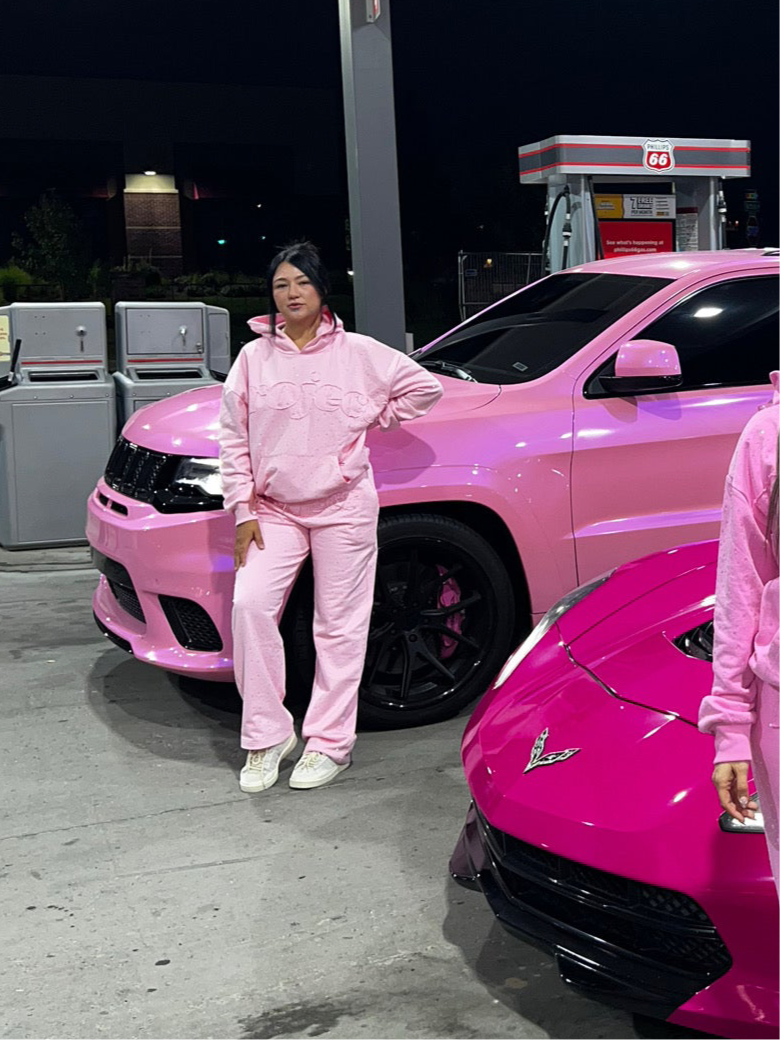 Baby Pink Crystal Hoodie