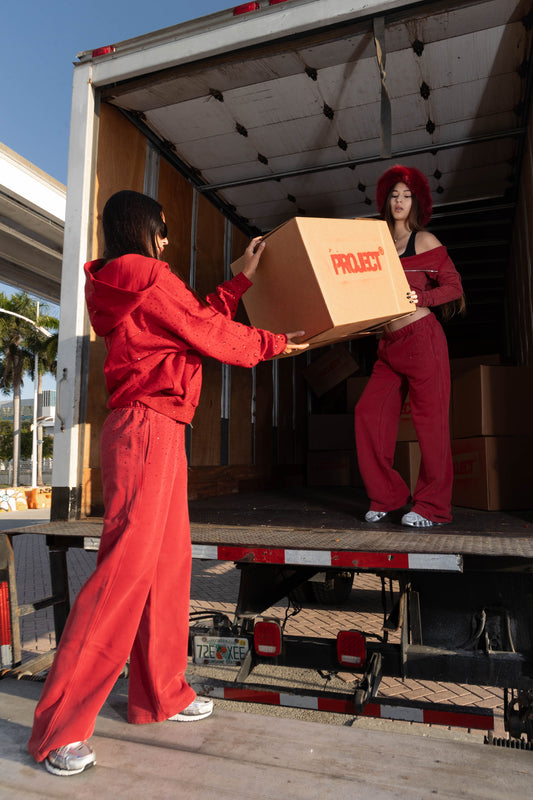 Red Rhinestone Sweatpants
