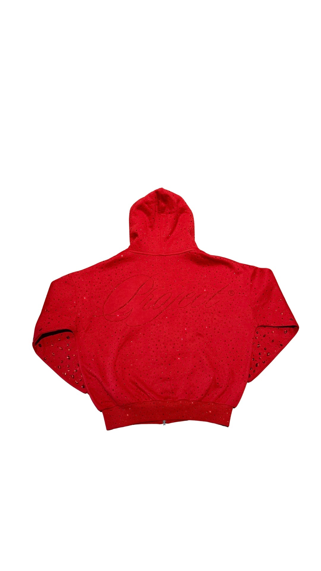 RUBY RED RHINESTONE ZIP UP| F&F EXCLUSIVE