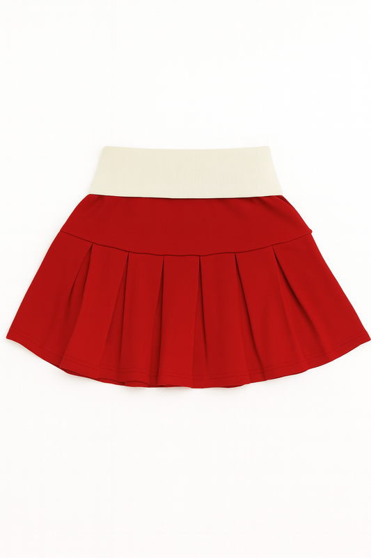 Project Club Pleated Red Skirt