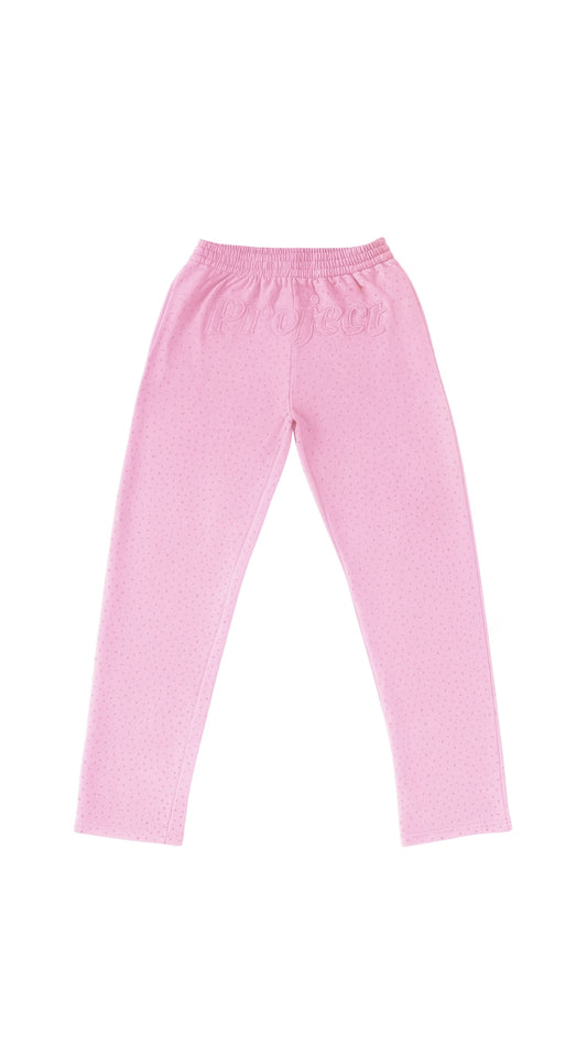 Baby Pink Crystal Sweatpants
