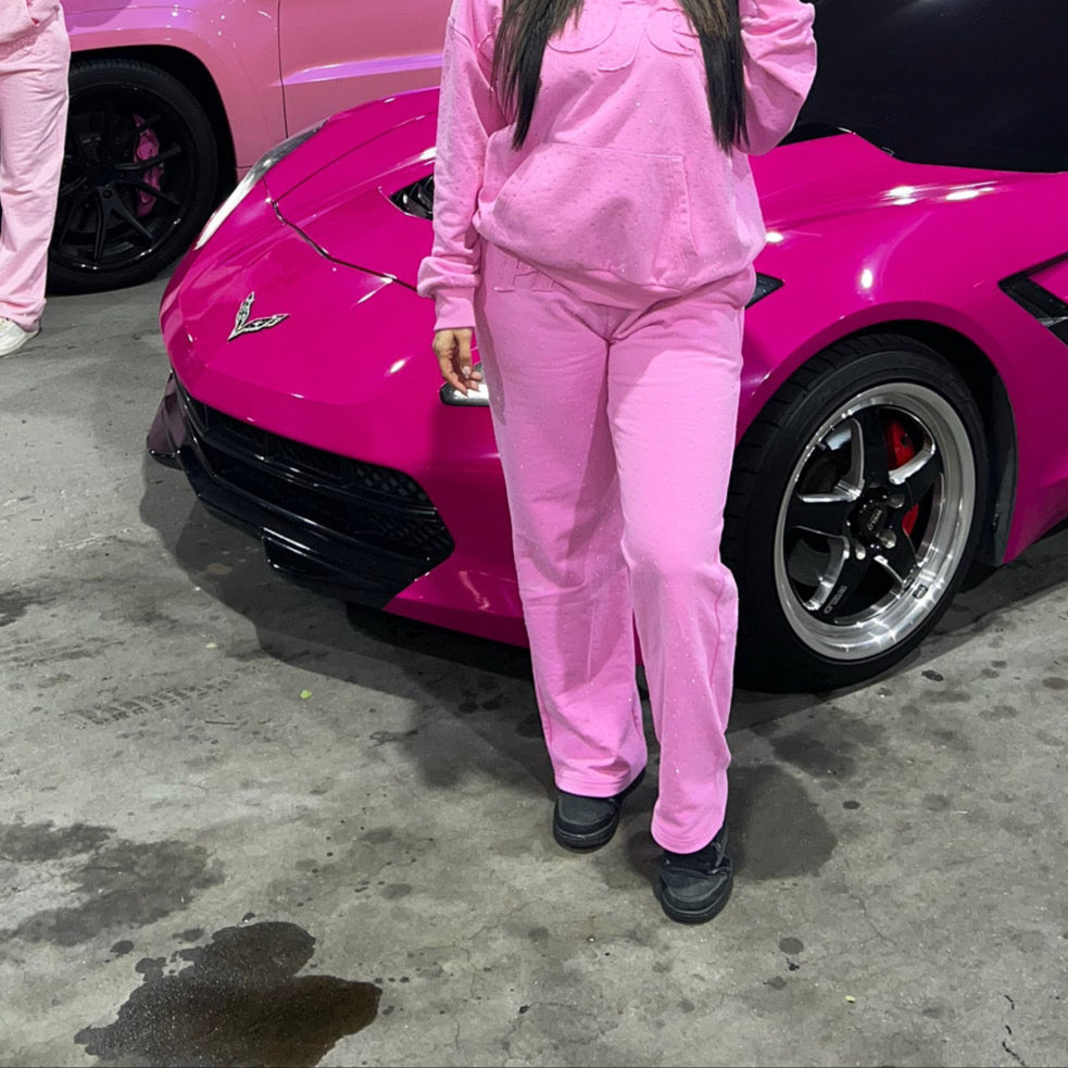 Magenta Crystal Sweatpants
