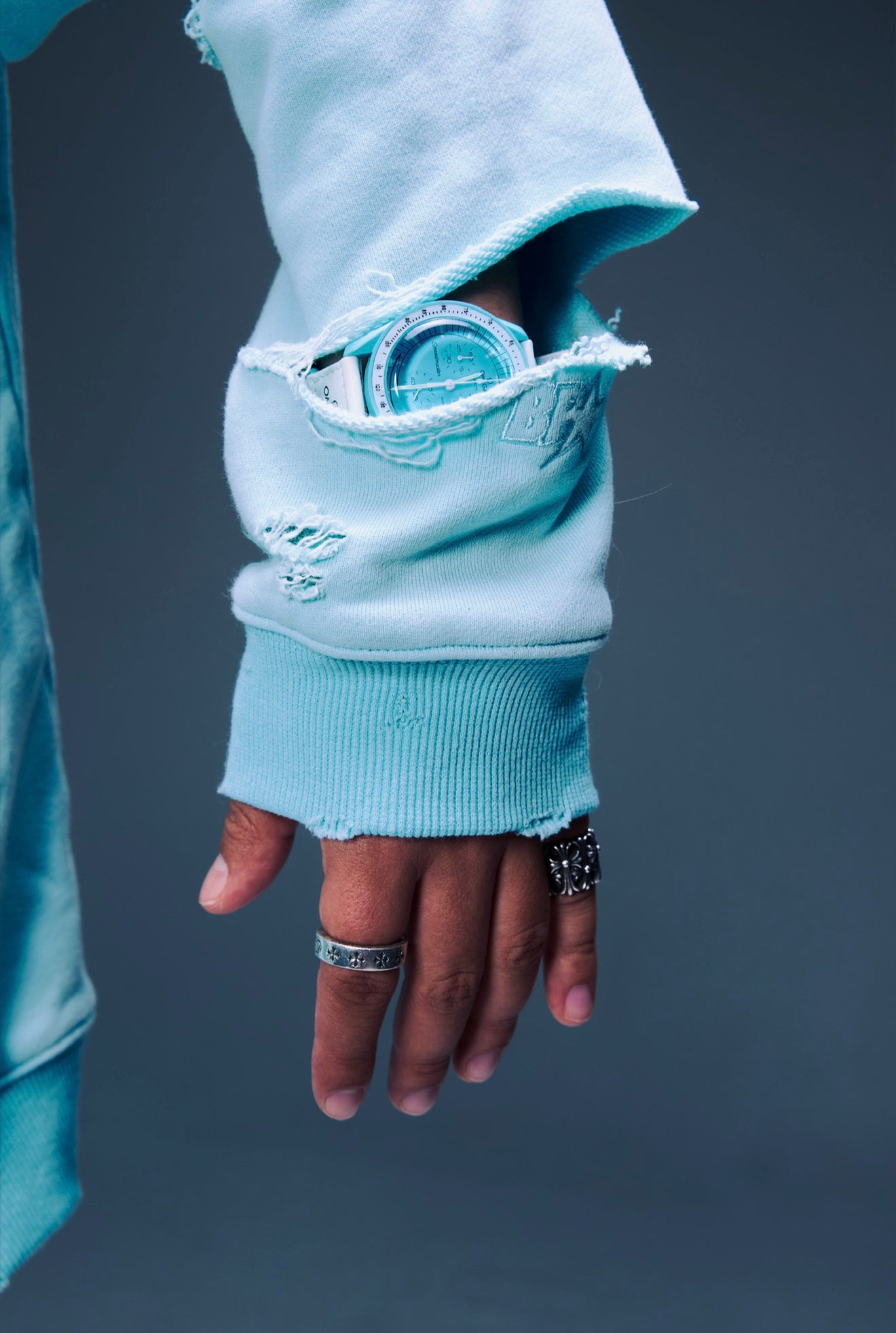 AQUA Distress BP RAW ™ Hoodie (PRE-ORDER)