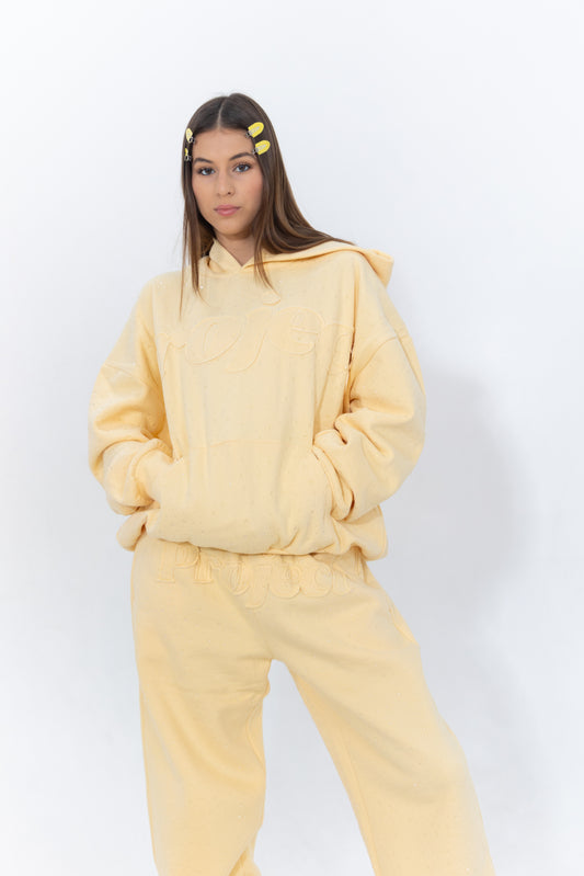 Butter Yellow Crystal Hoodie