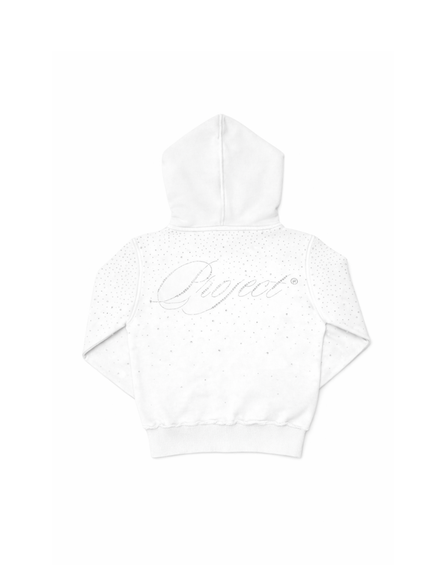 Fitted White Rhinestone Zip Up (PRE-ORDER)