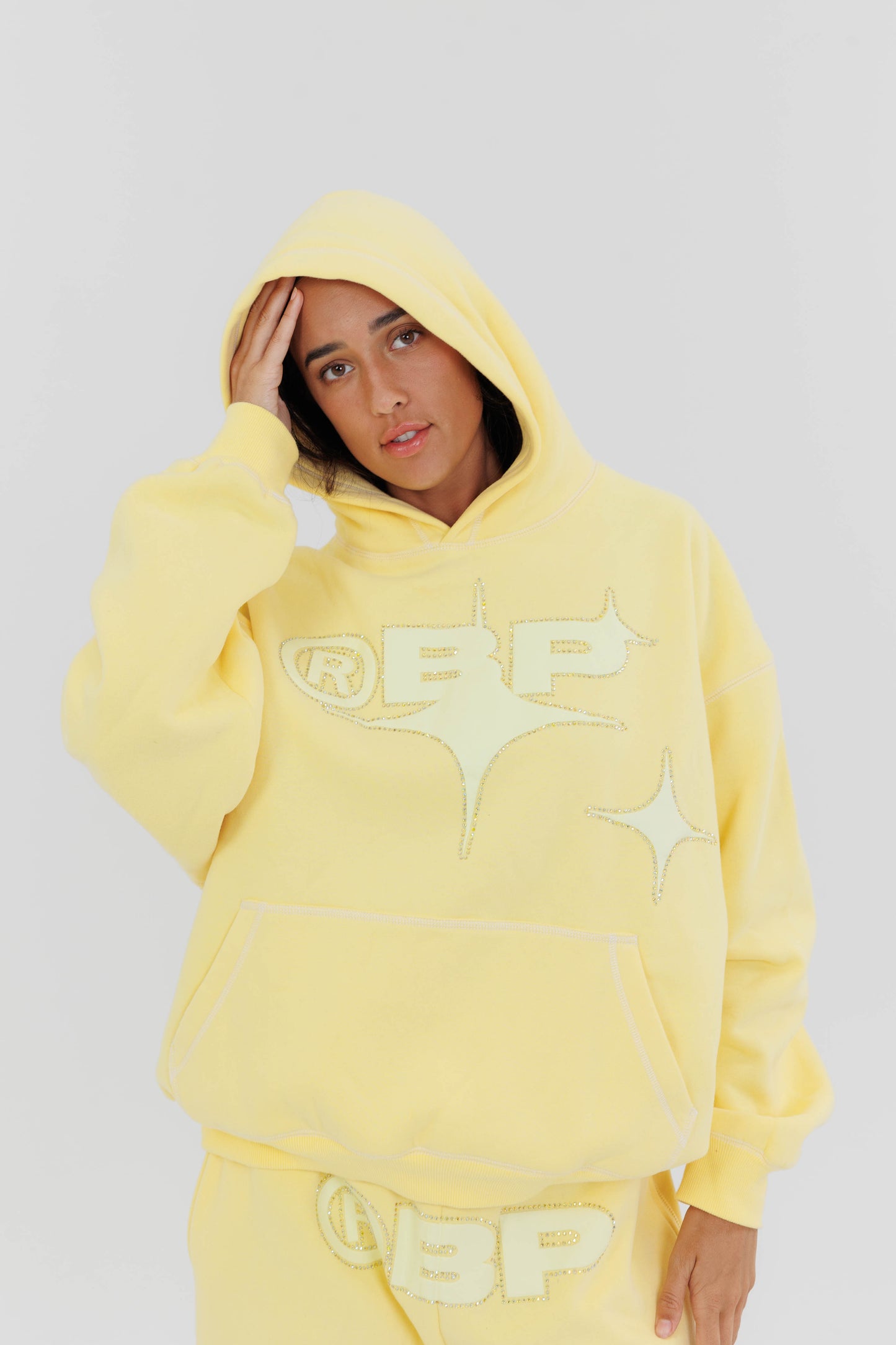 BP Yellow Rhinestone Hoodie (PRE-ORDER)
