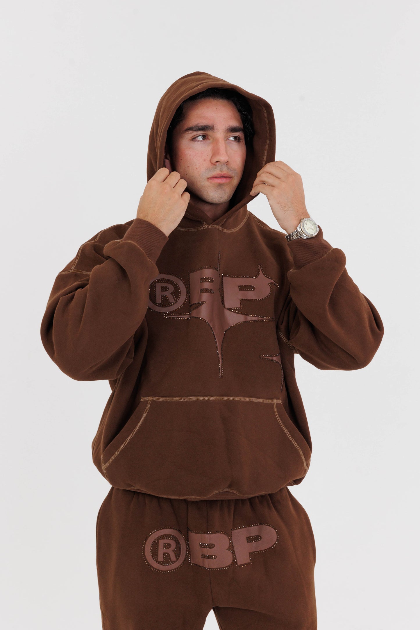 BP Brown Rhinestone Hoodie (PRE-ORDER)