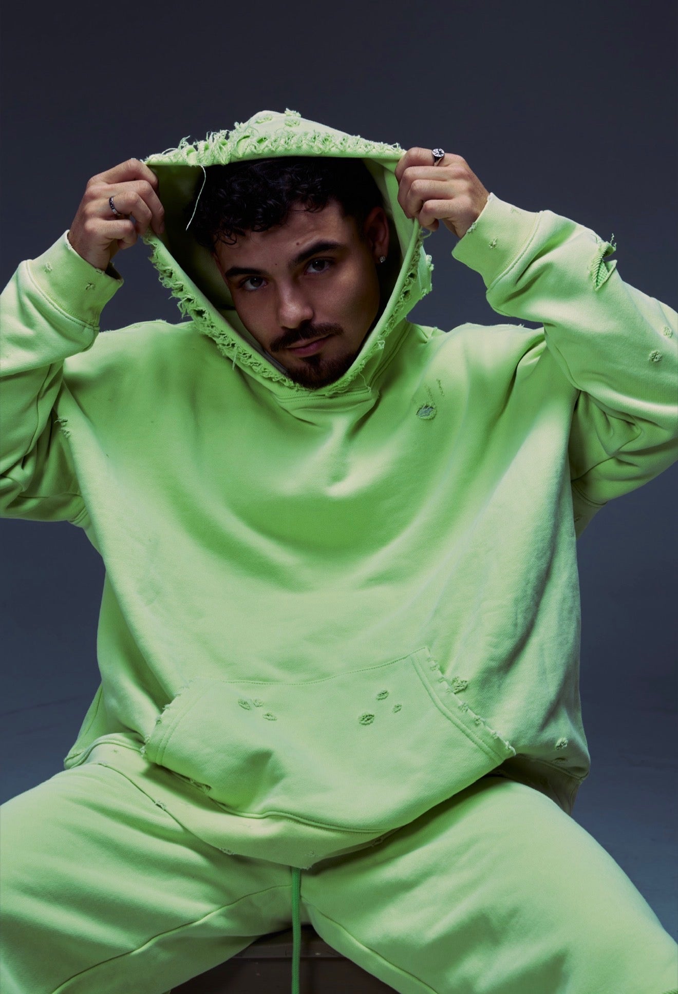 Slime Green Distress BP RAW ™ Shorts (PRE-ORDER)