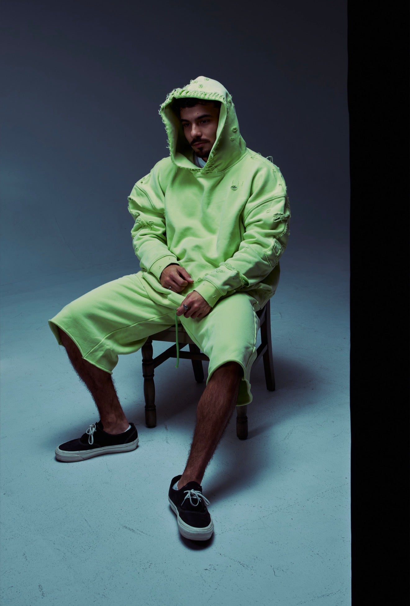 Slime Green Distress BP RAW ™ Shorts (PRE-ORDER)