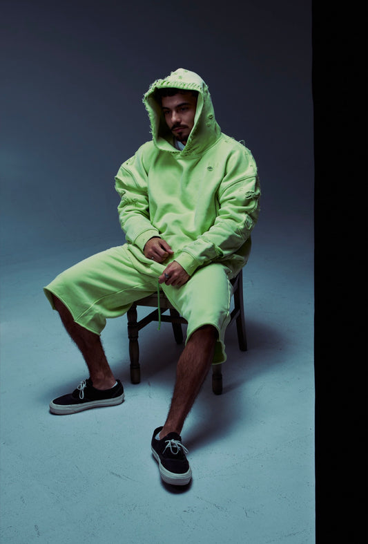 Slime Green Distress BP RAW ™ Shorts (PRE-ORDER)