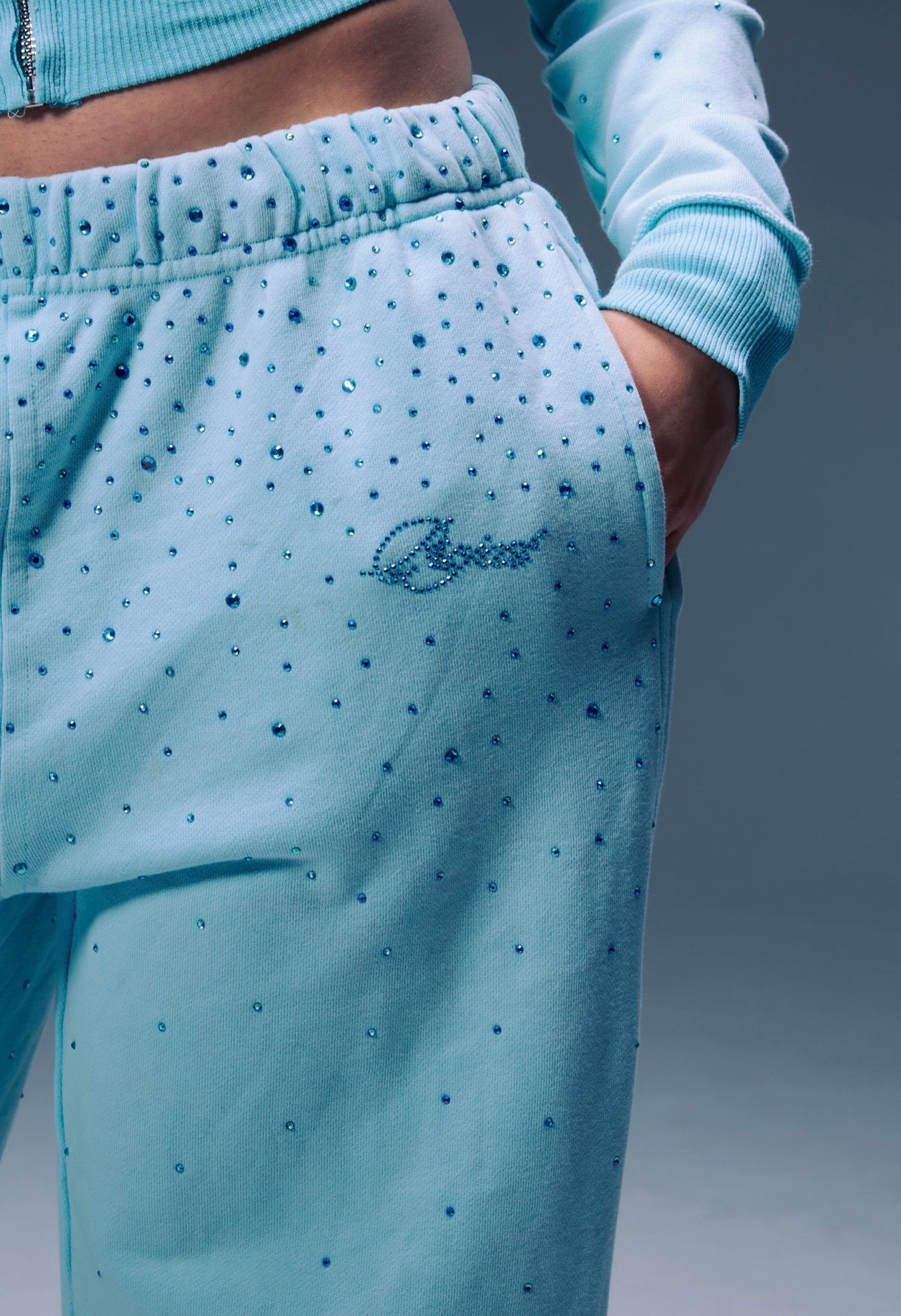 AQUA Rhinestone Sweatpants (PRE-ORDER)
