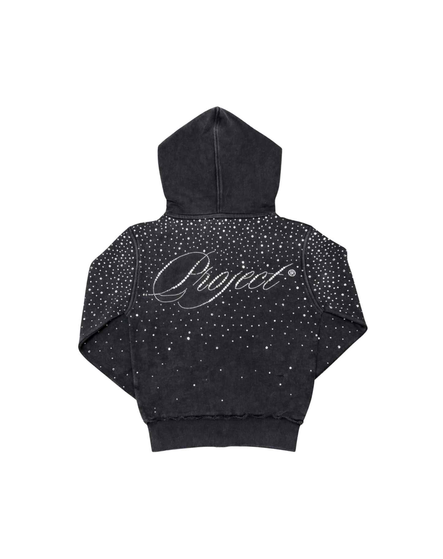 Fitted Black Rhinestone Zip Up (PRE-ORDER)